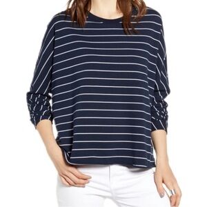 Frank and Eileen Tee Lab Oversized Continuous Sweatshirt White & Black Stripe XS